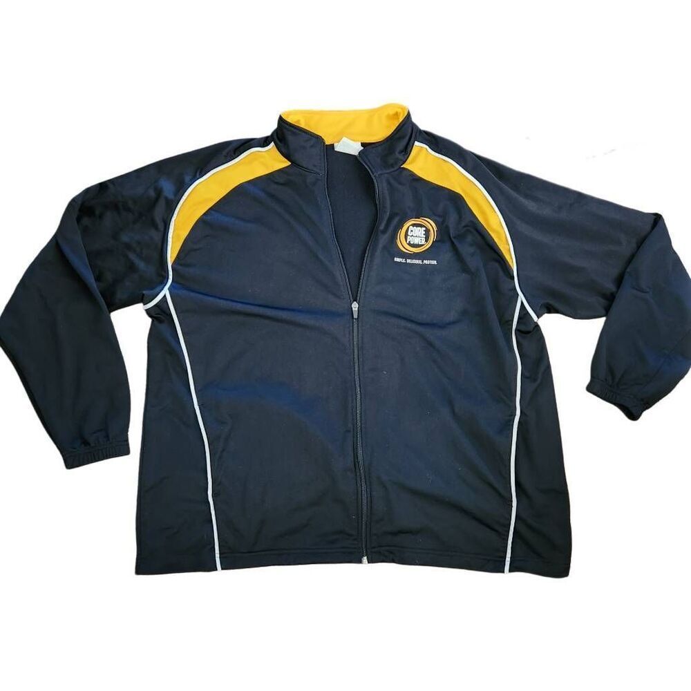 Augusta Core Power black sporty jacket plus size 2XL yellow stripe